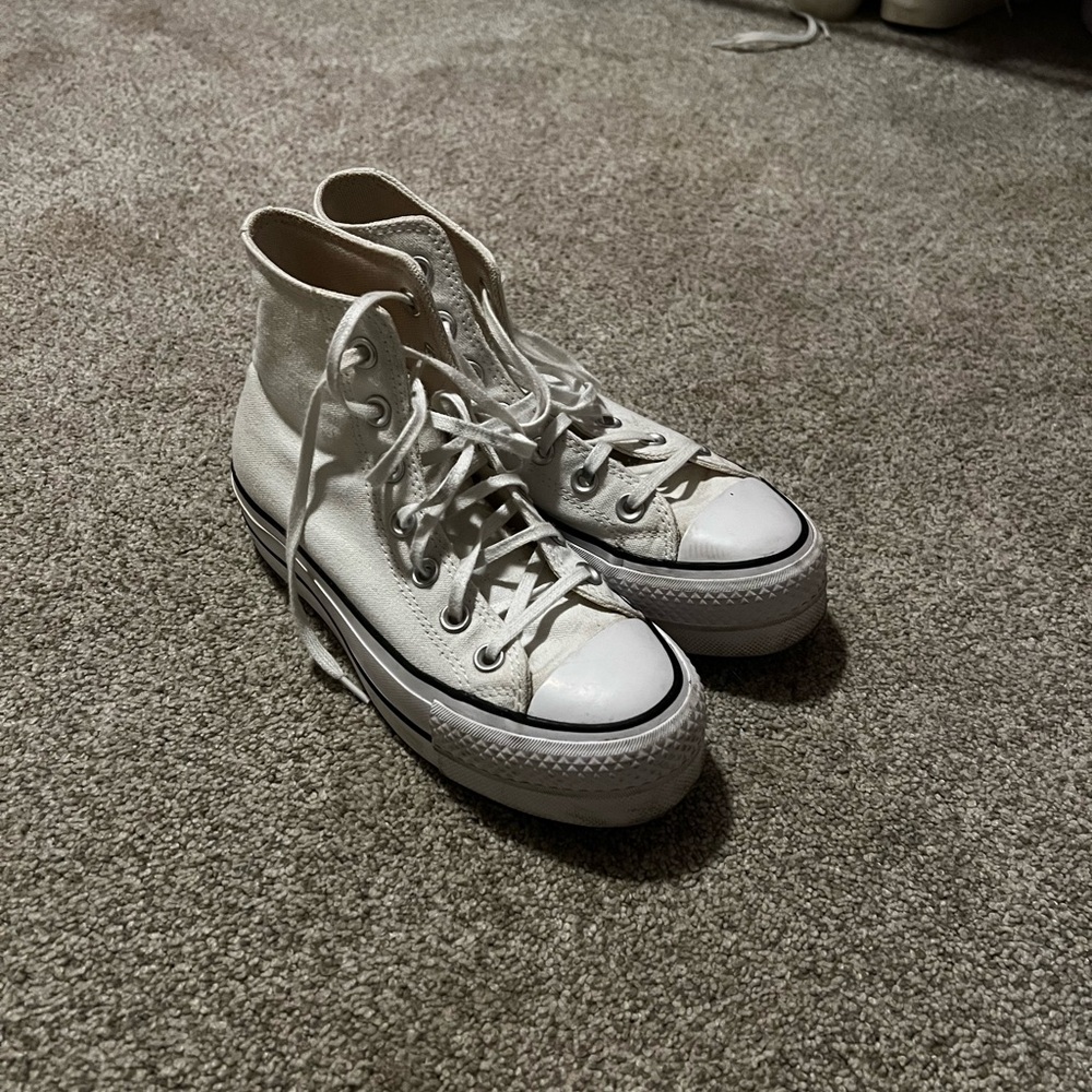 White Converse Platforms